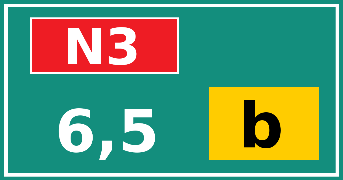 Hectometerbord N3 6,5 letter b