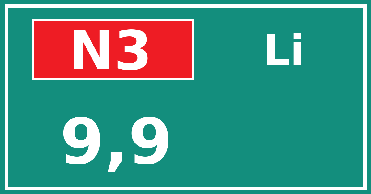 Hectometerbord N3 9,9 zijde Li