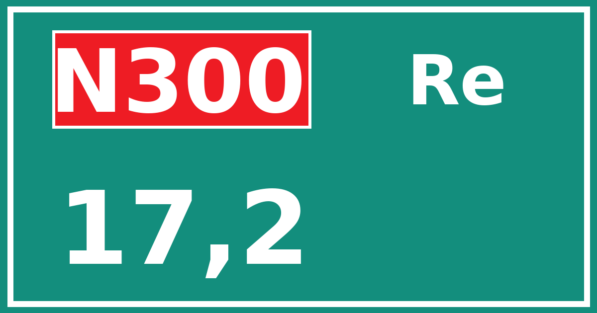 Hectometerbord N300 17,2 zijde Re