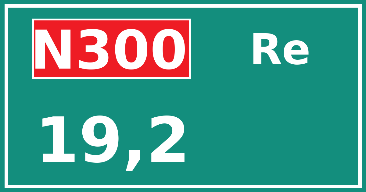 Hectometerbord N300 19,2 zijde Re