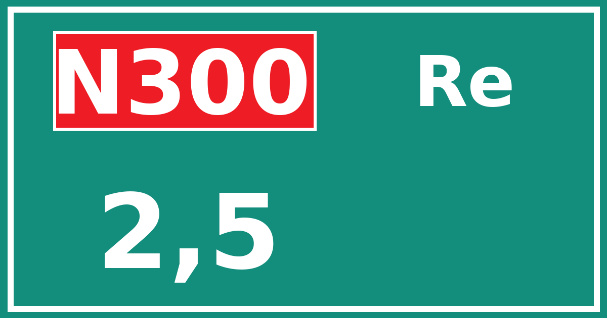 Hectometerbord N300 2,5 zijde Re
