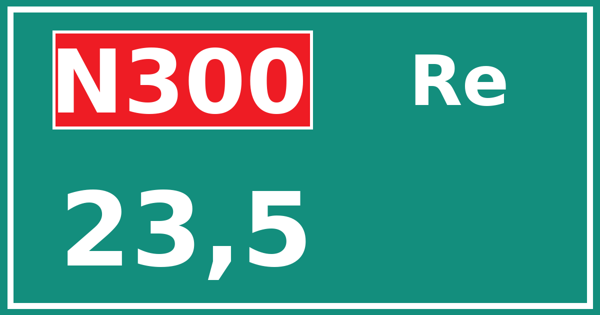Hectometerbord N300 23,5 zijde Re
