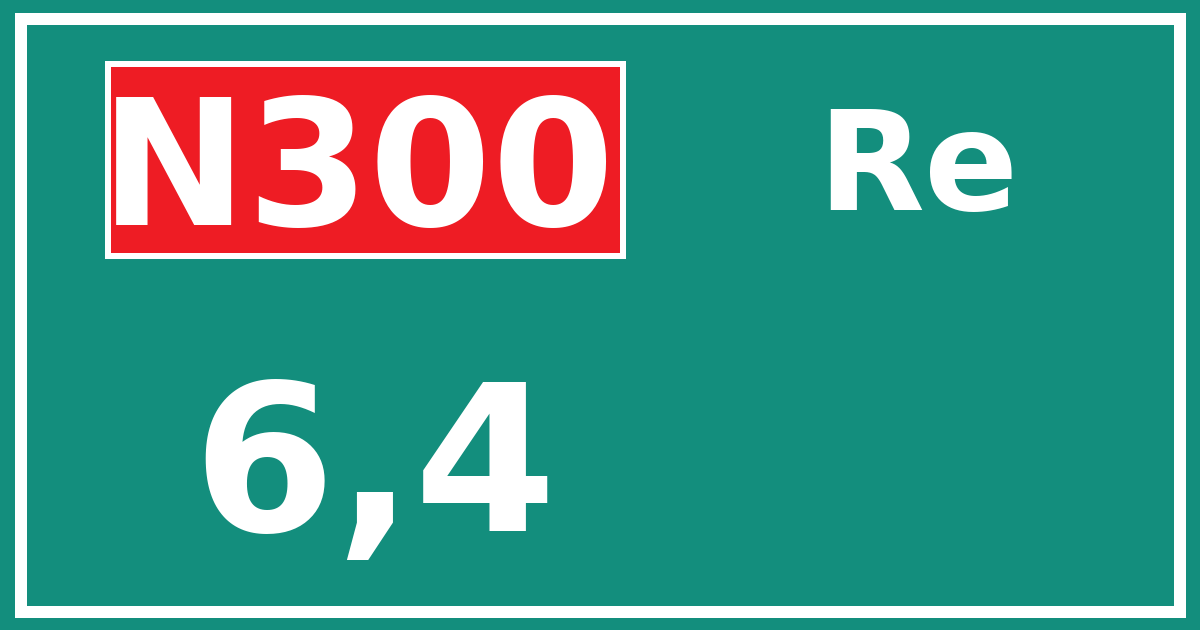Hectometerbord N300 6,4 zijde Re