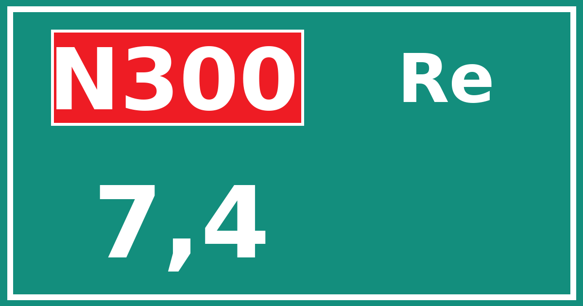 Hectometerbord N300 7,4 zijde Re