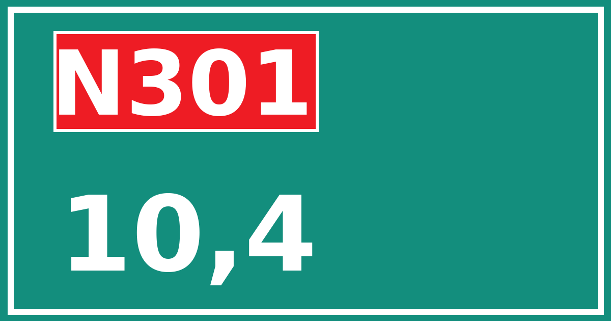 Hectometerbord N301 10,4