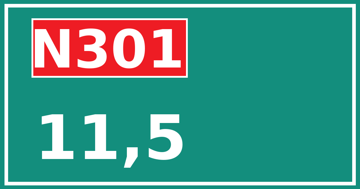 Hectometerbord N301 11,5