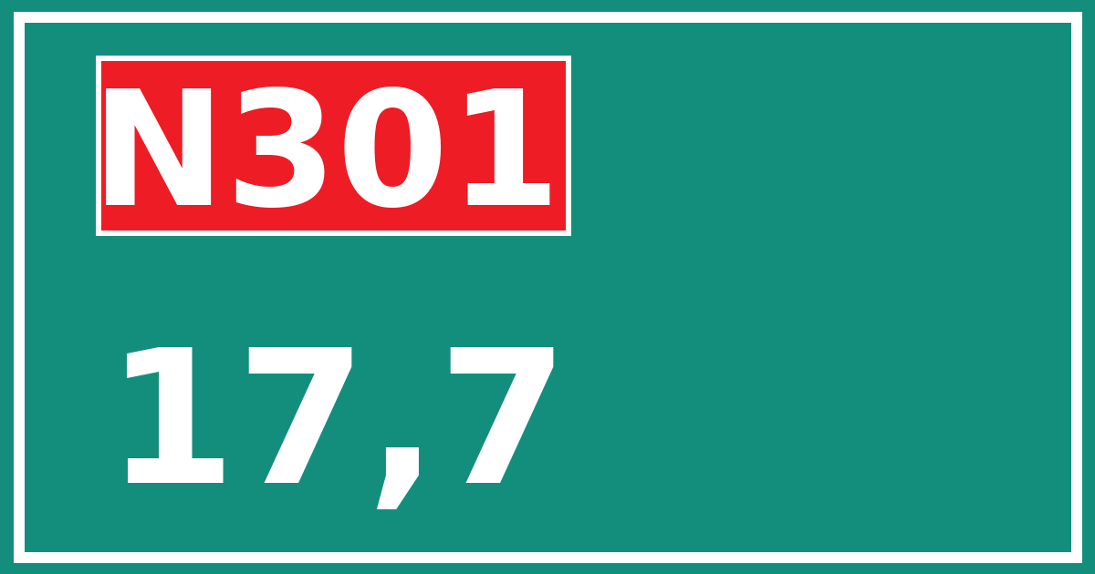 Hectometerbord N301 17,7