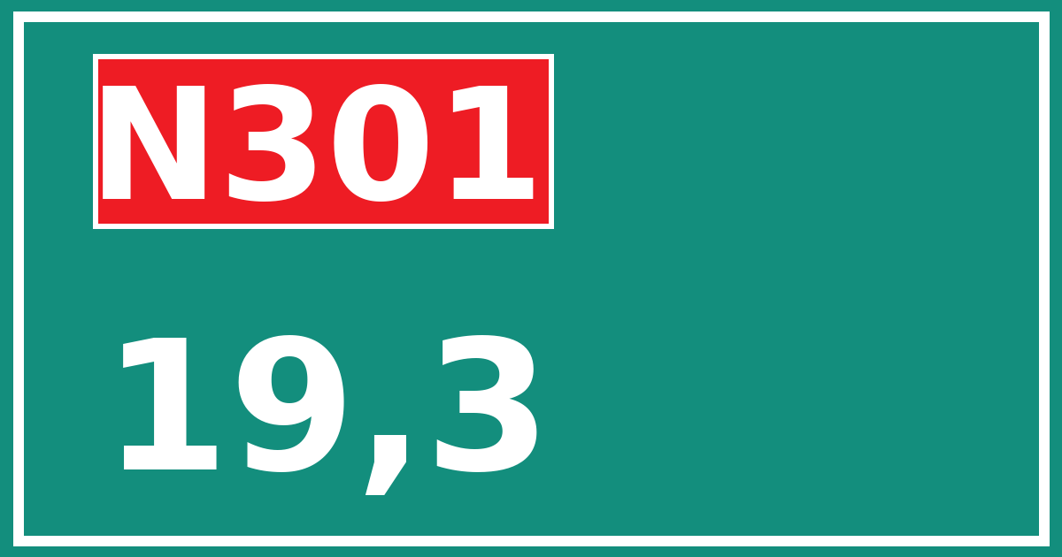 Hectometerbord N301 19,3