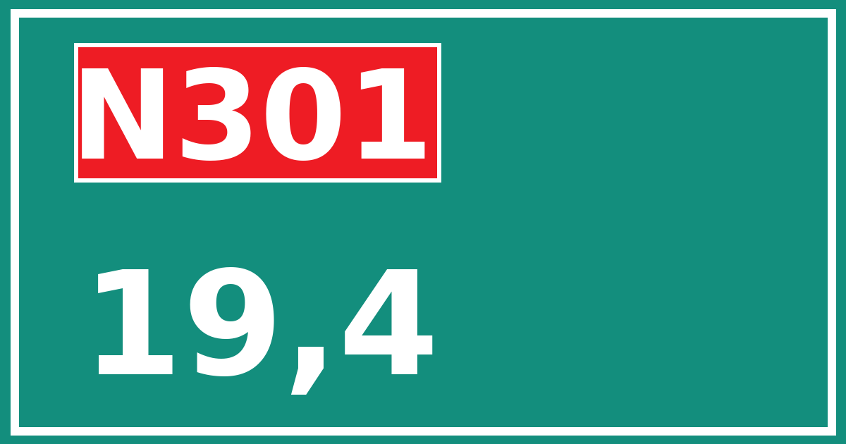 Hectometerbord N301 19,4
