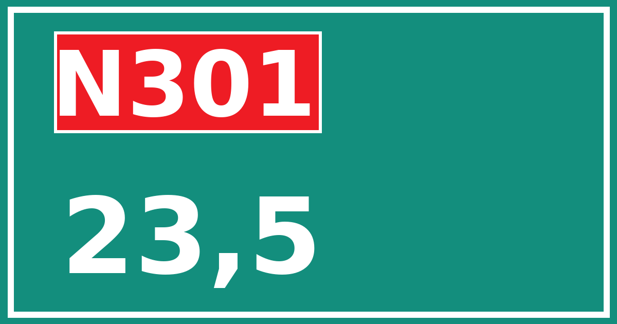 Hectometerbord N301 23,5