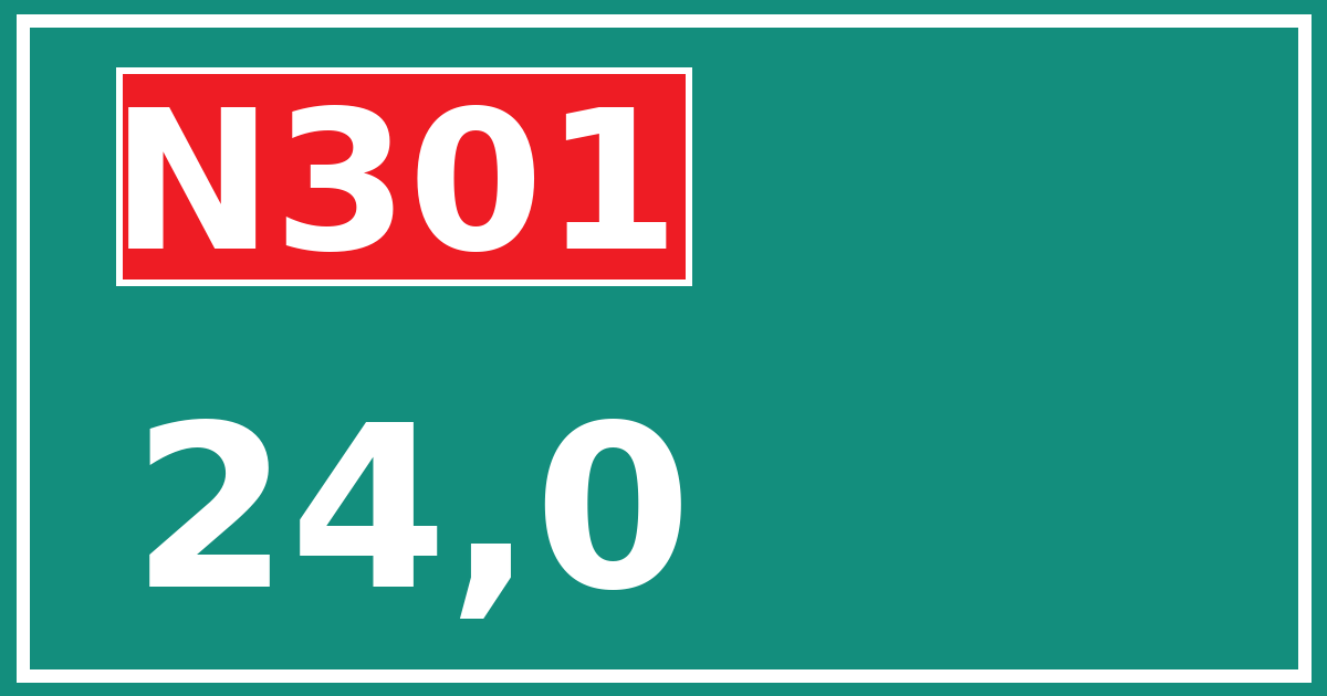 Hectometerbord N301 24,0
