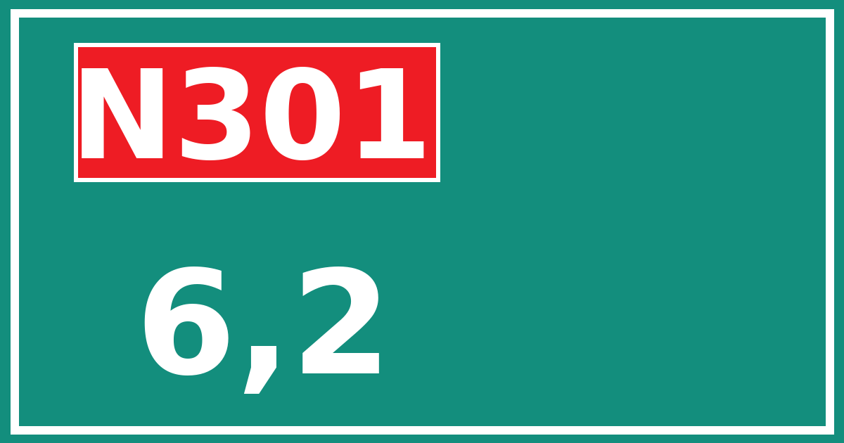 Hectometerbord N301 6,2