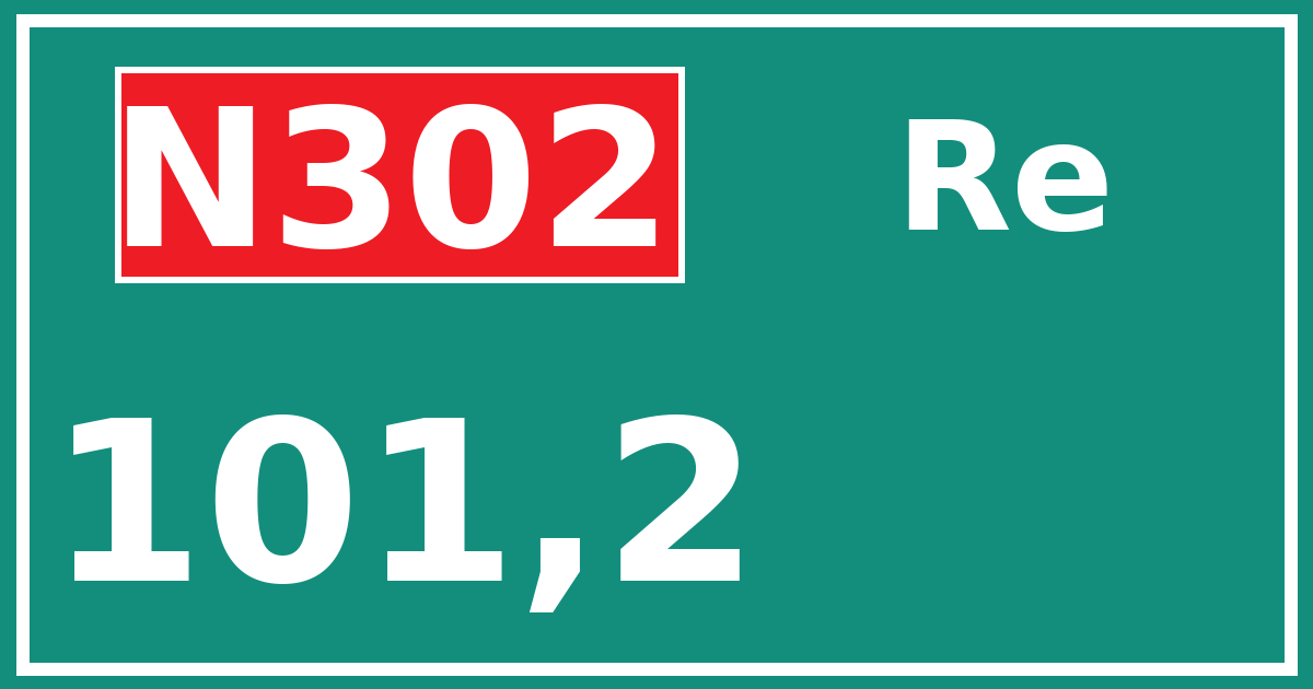 Hectometerbord N302 101,2 zijde Re