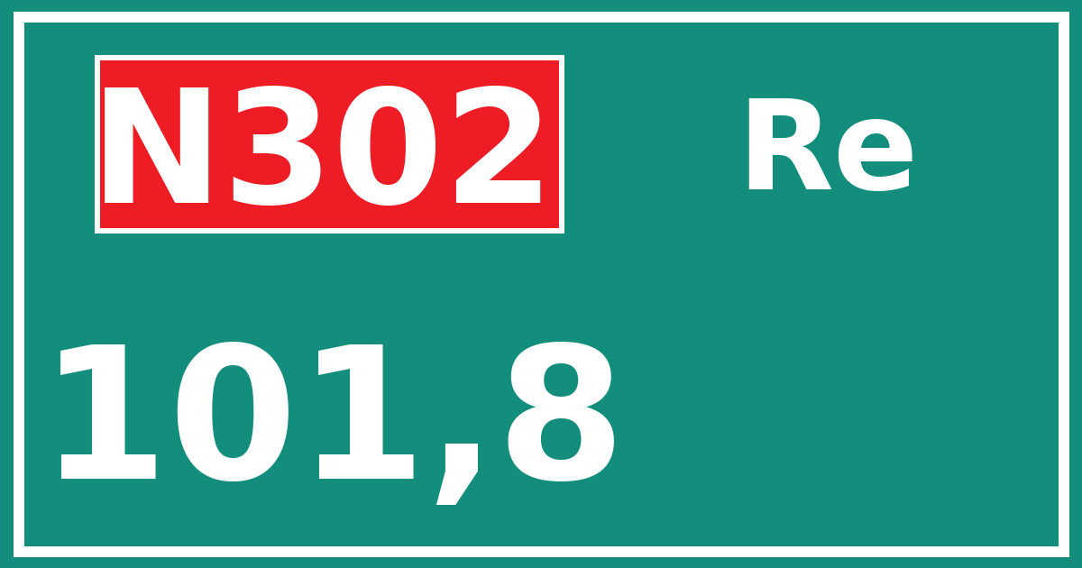 Hectometerbord N302 101,8 zijde Re