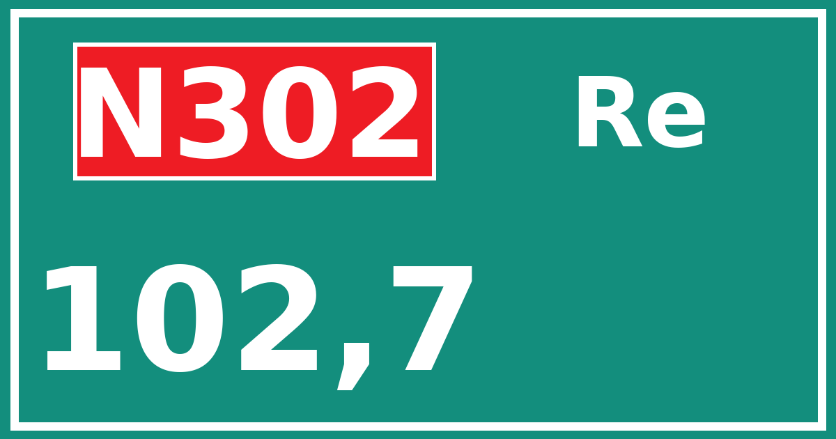 Hectometerbord N302 102,7 zijde Re