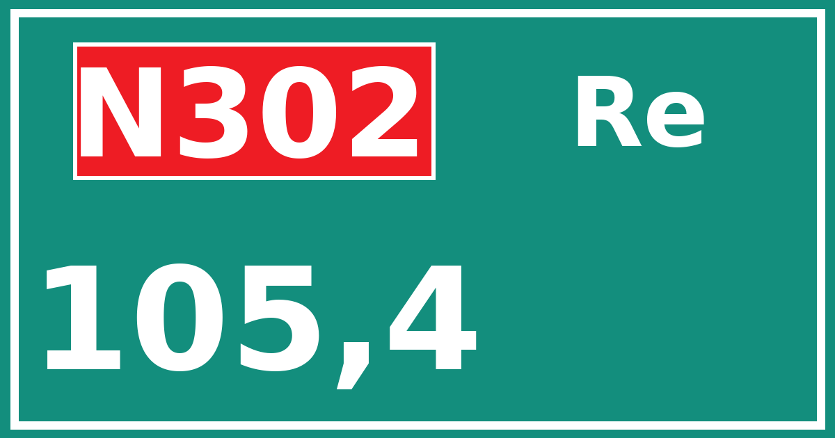 Hectometerbord N302 105,4 zijde Re