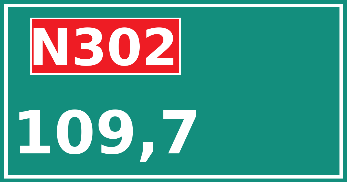 Hectometerbord N302 109,7