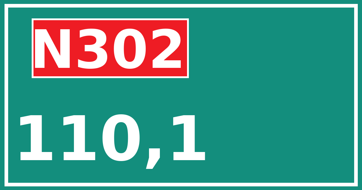Hectometerbord N302 110,1
