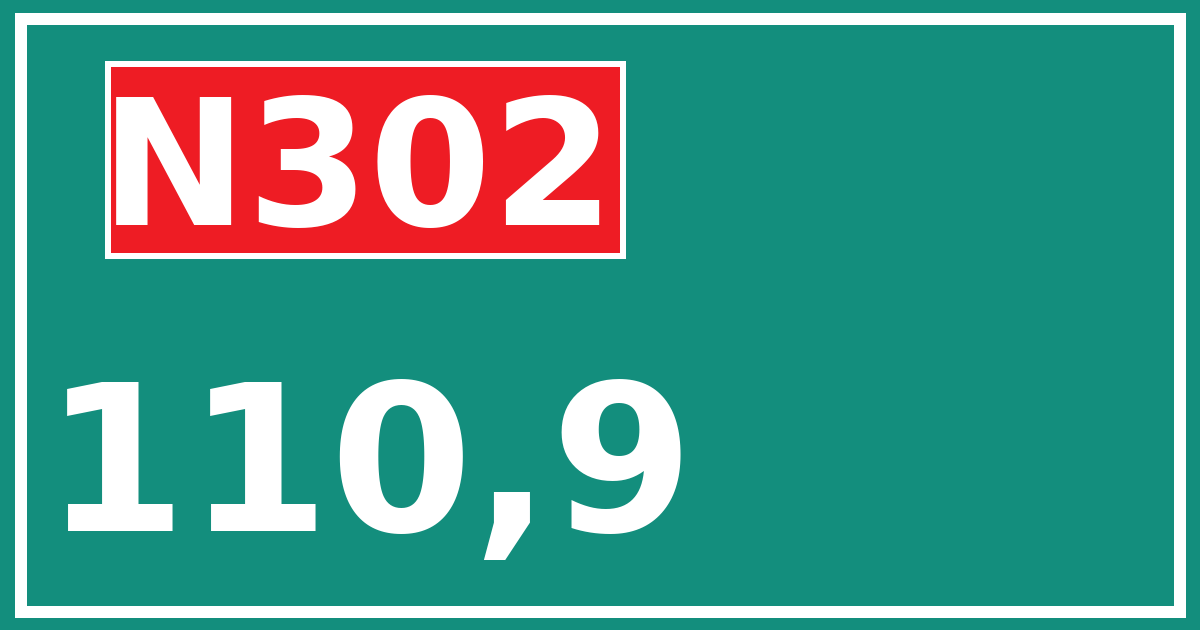 Hectometerbord N302 110,9