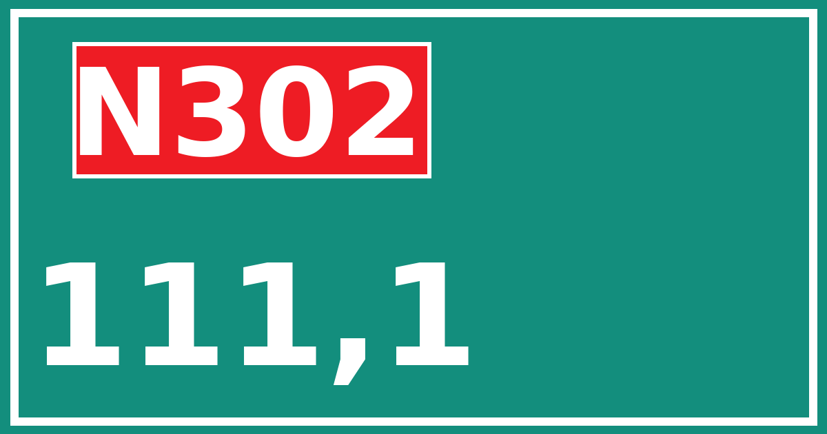 Hectometerbord N302 111,1