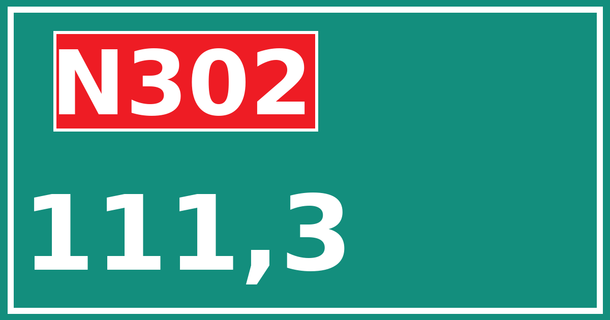 Hectometerbord N302 111,3