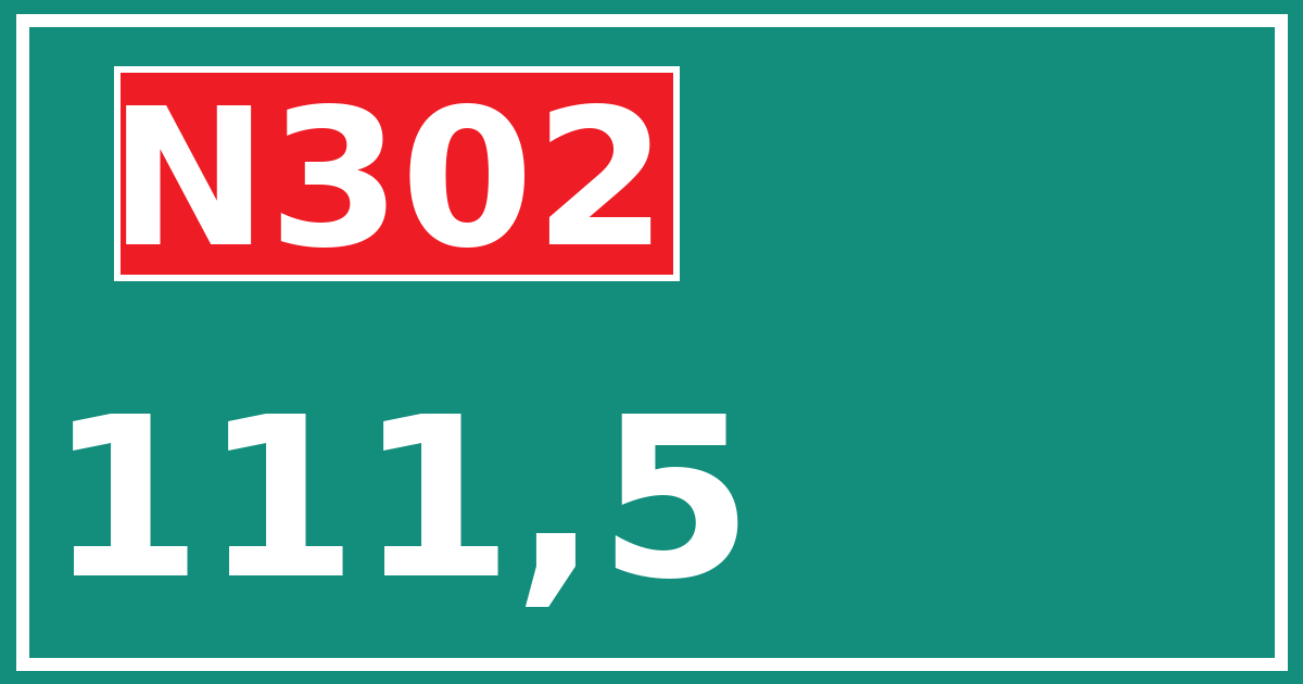 Hectometerbord N302 111,5