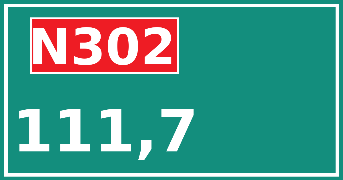Hectometerbord N302 111,7