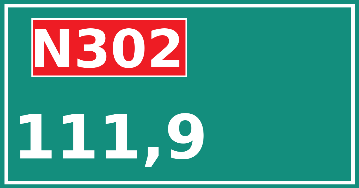 Hectometerbord N302 111,9