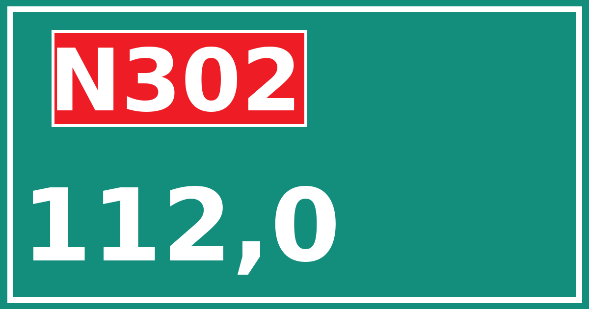 Hectometerbord N302 112,0