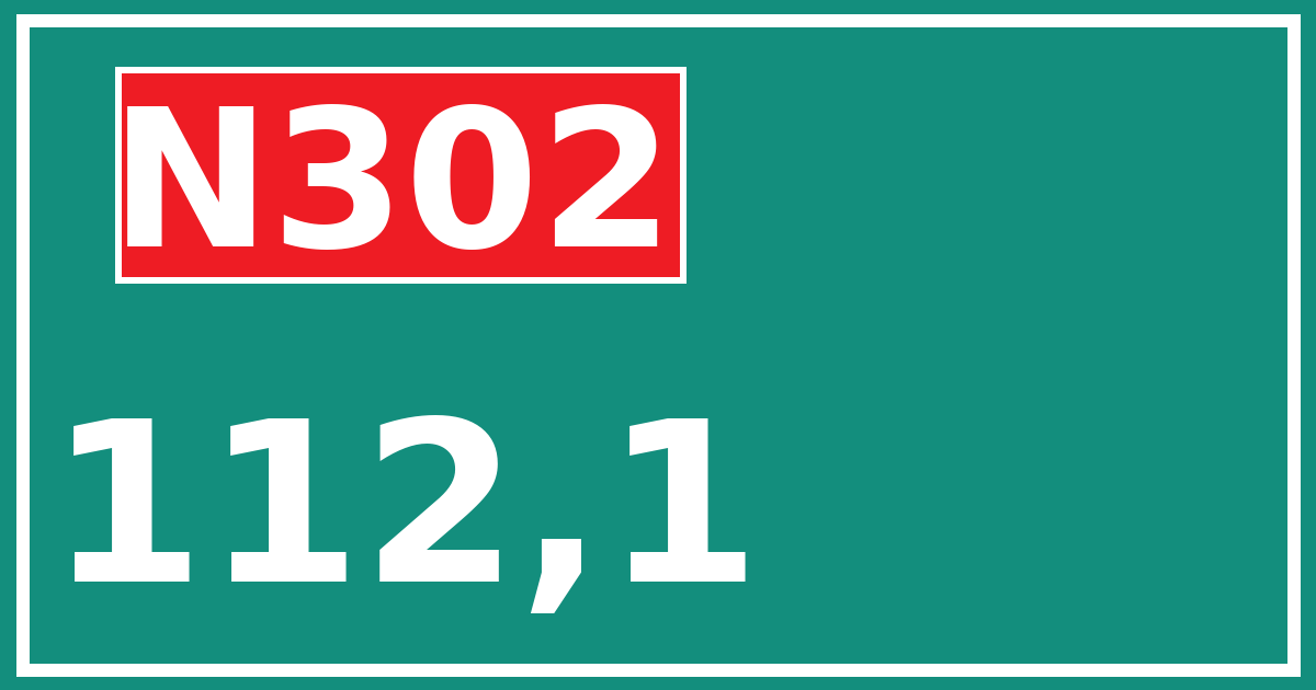 Hectometerbord N302 112,1