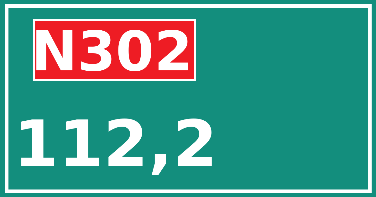 Hectometerbord N302 112,2