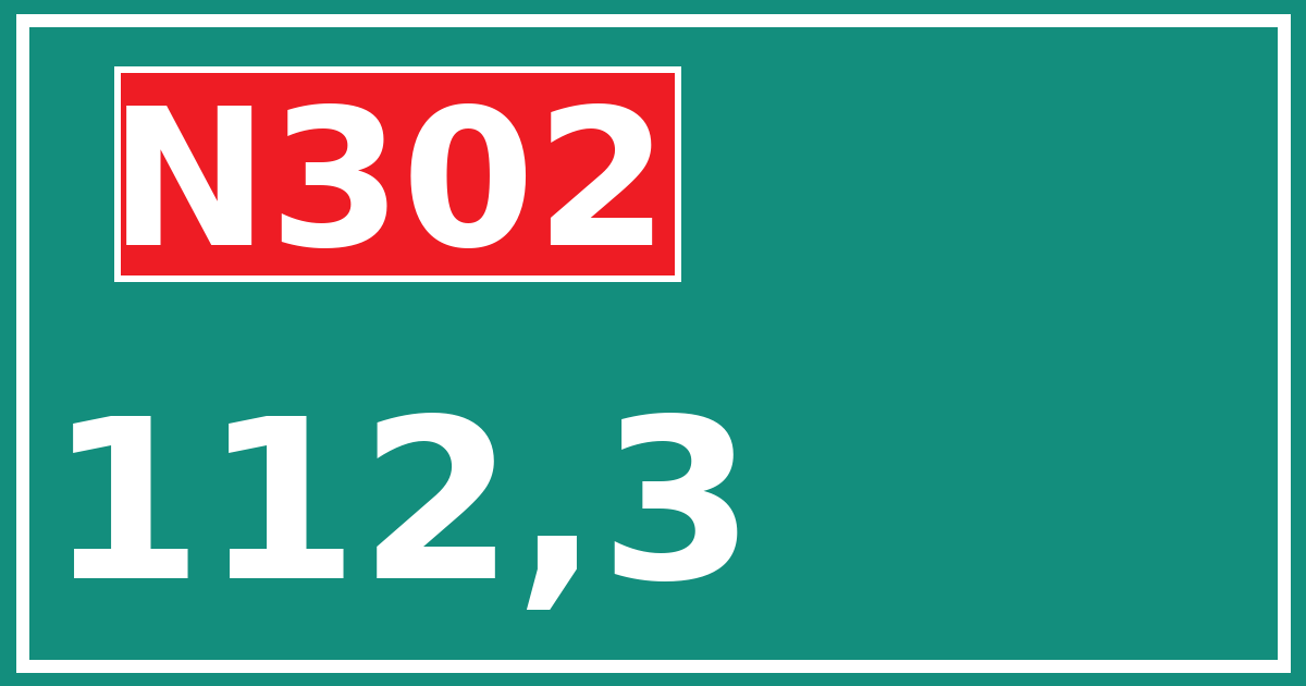 Hectometerbord N302 112,3