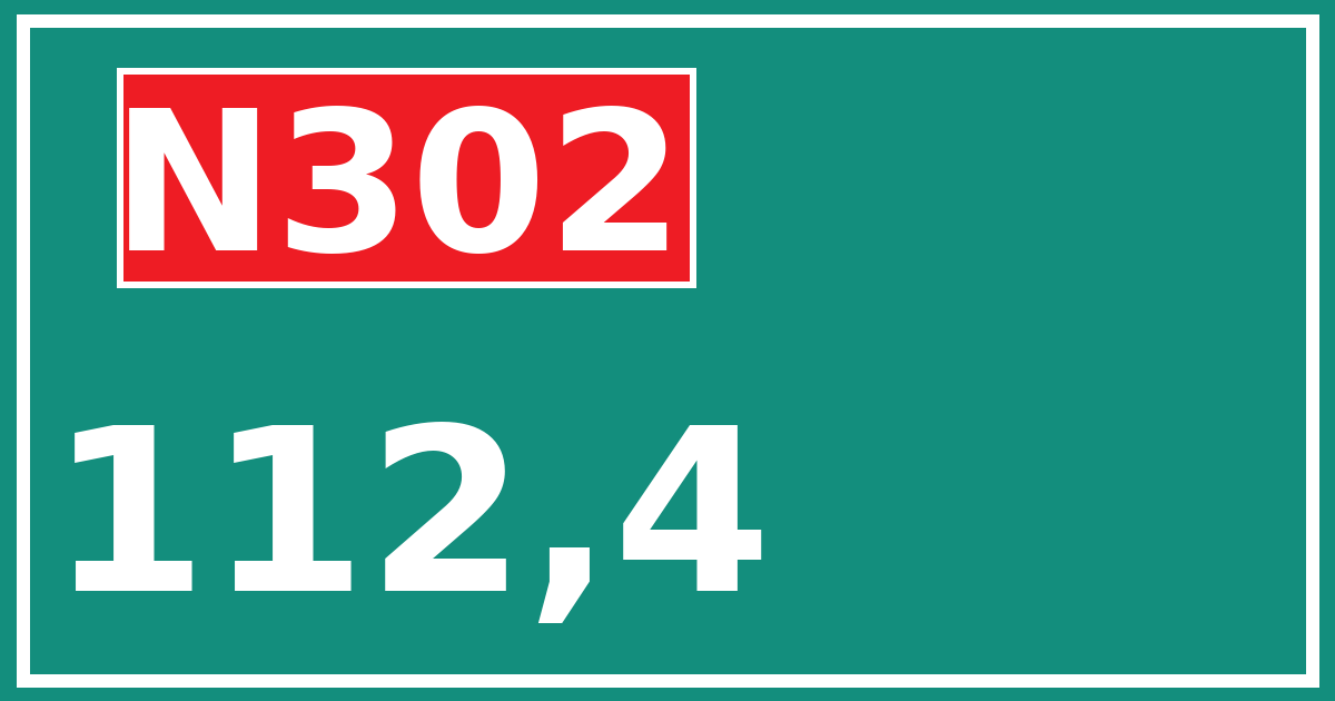 Hectometerbord N302 112,4