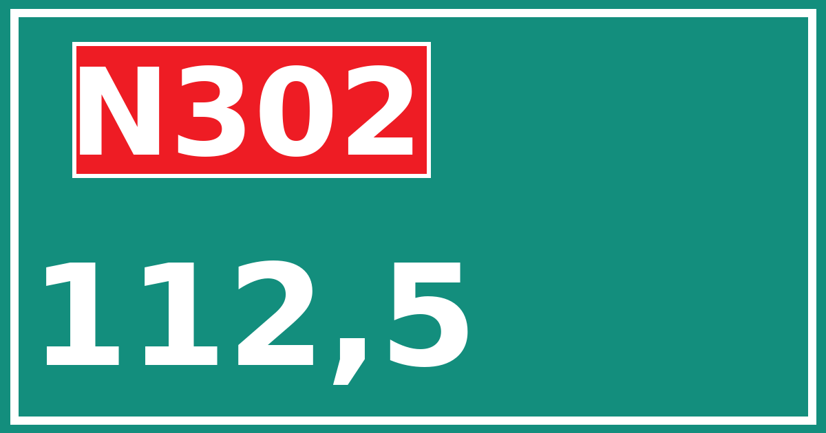 Hectometerbord N302 112,5