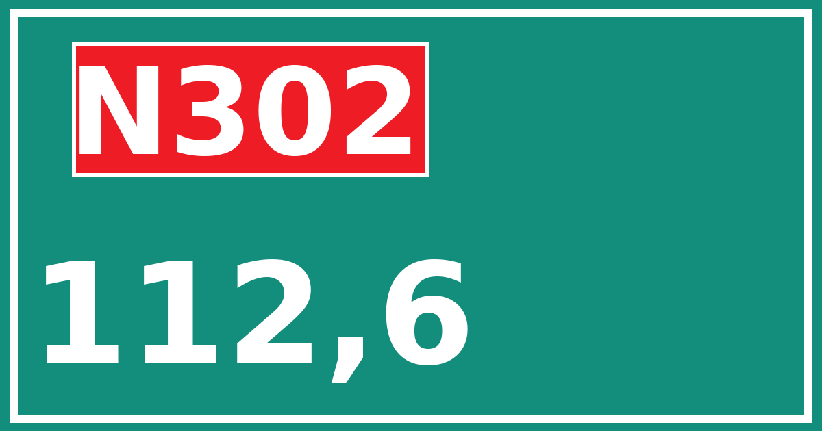Hectometerbord N302 112,6