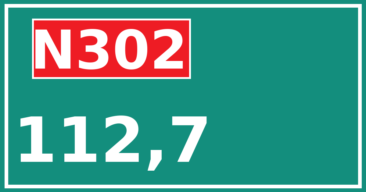 Hectometerbord N302 112,7