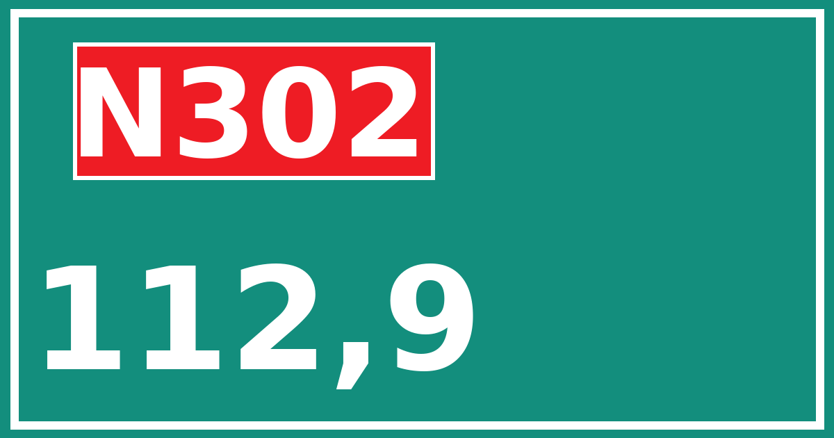 Hectometerbord N302 112,9