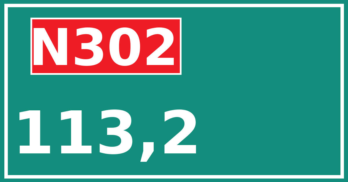 Hectometerbord N302 113,2