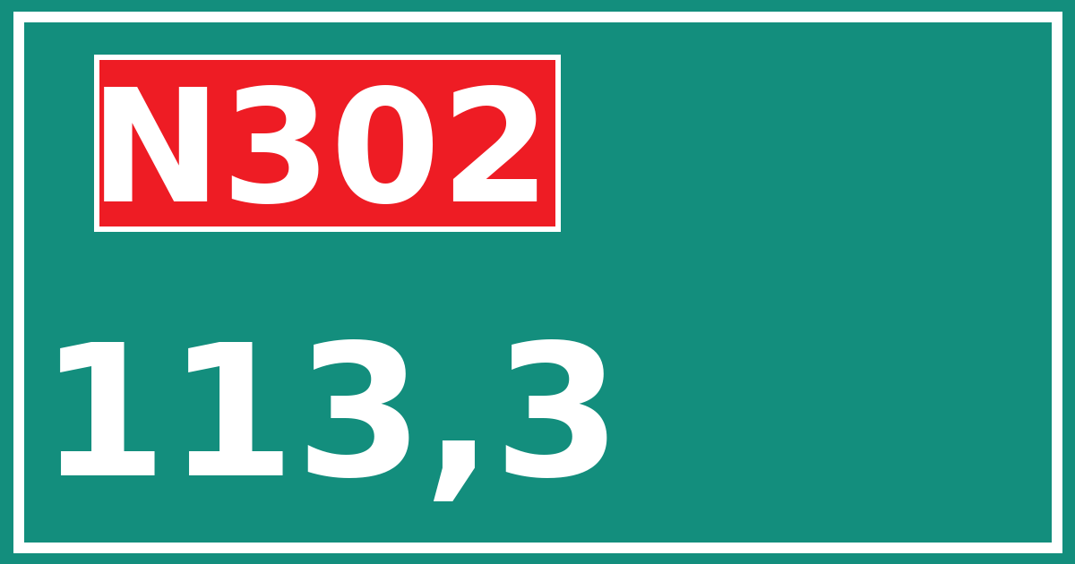Hectometerbord N302 113,3