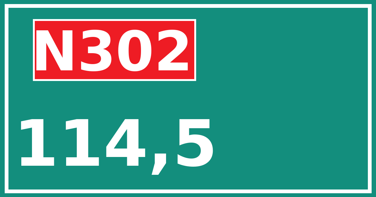 Hectometerbord N302 114,5