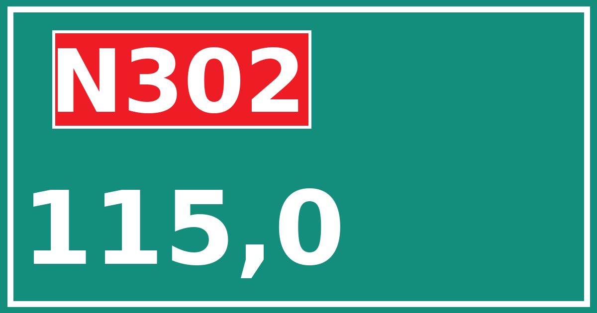Hectometerbord N302 115,0