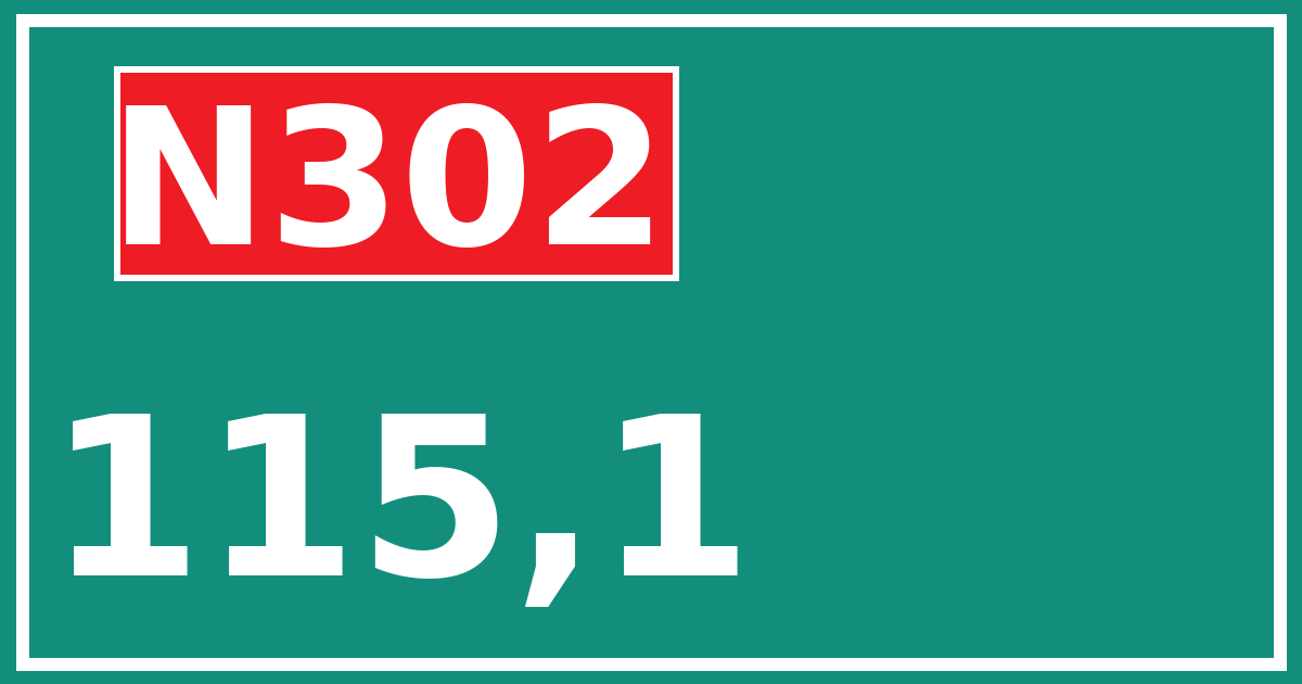 Hectometerbord N302 115,1