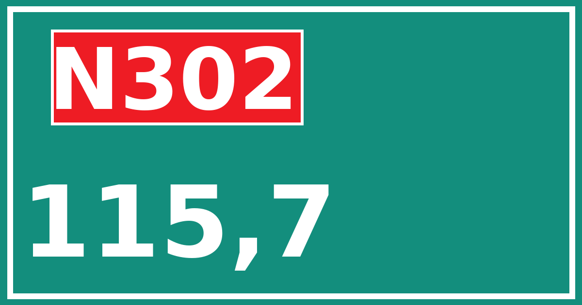 Hectometerbord N302 115,7