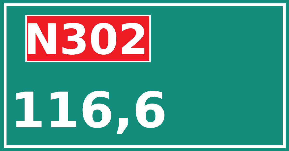 Hectometerbord N302 116,6