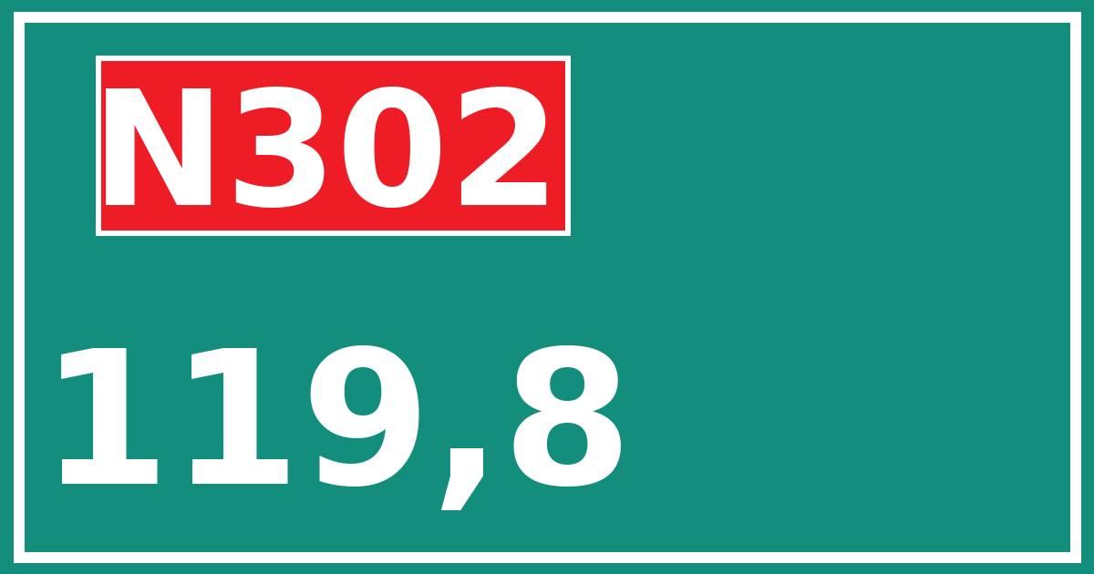 Hectometerbord N302 119,8