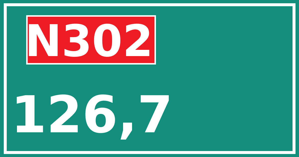 Hectometerbord N302 126,7