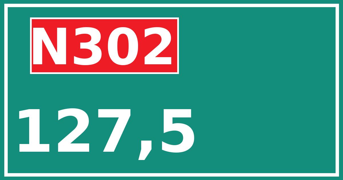 Hectometerbord N302 127,5
