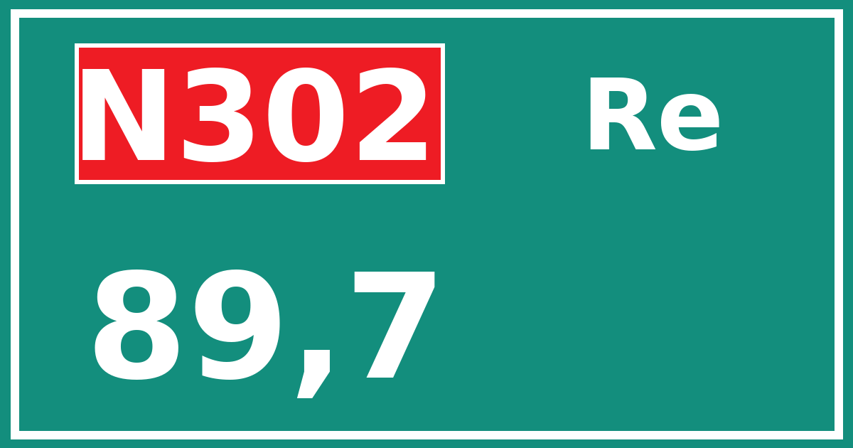 Hectometerbord N302 89,7 zijde Re