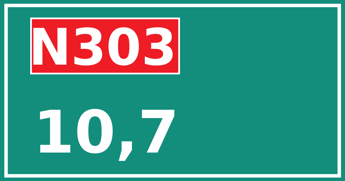 Hectometerbord N303 10,7