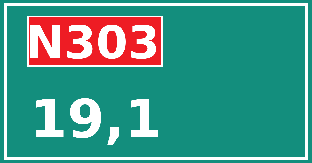 Hectometerbord N303 19,1